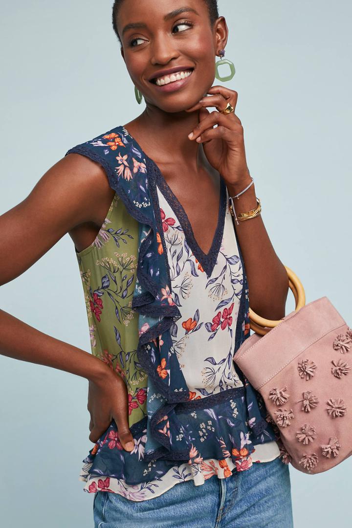 Love Sam Amaryllis Ruffled Blouse