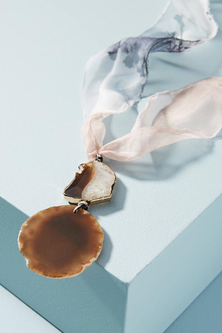 Anthropologie Dream Sequence Silk Pendant Necklace