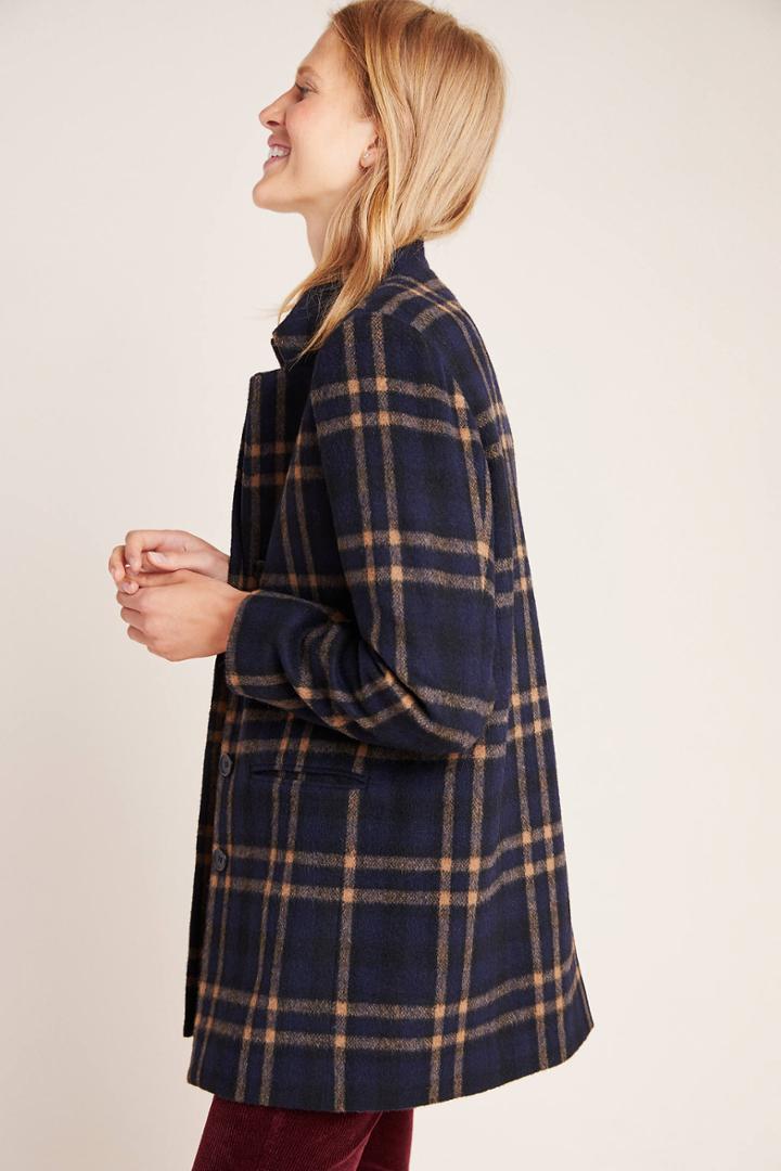 Velvet By Graham & Spencer Jasmann Plaid Wool Coat
