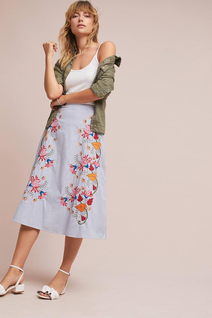Seen Worn Kept Hepburn Embroidered Skirt