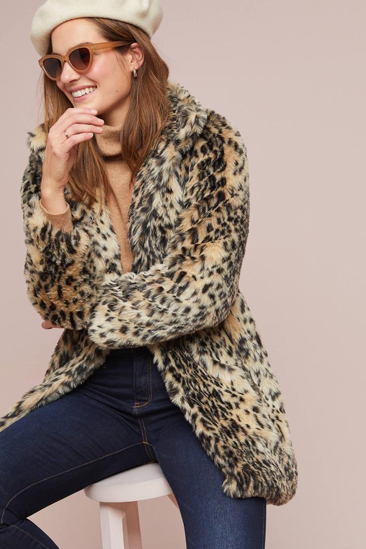 Cupcakes And Cashmere Leopard Faux Fur Coat