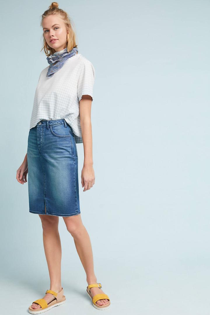 Pilcro And The Letterpress Pilcro Denim Pencil Skirt