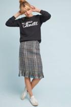 Maeve Fringed Tweed Pencil Skirt