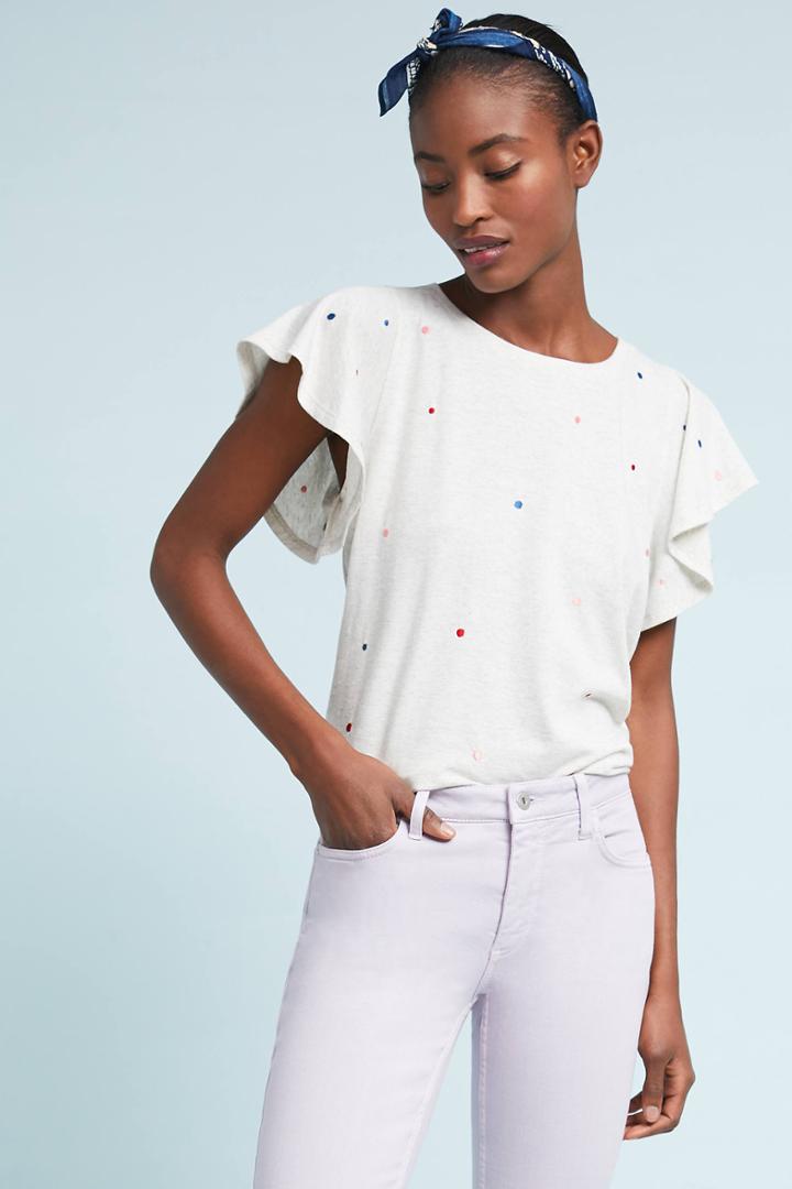 Anthropologie Roadtrip Flutter-sleeve Tee
