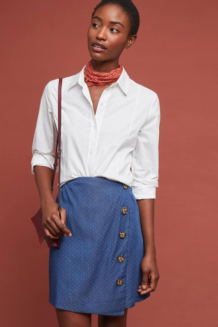 Seen Worn Kept Denim Wrap Mini Skirt