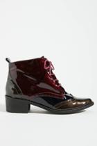 Anthropologie Patent Leather Lace-up Boots