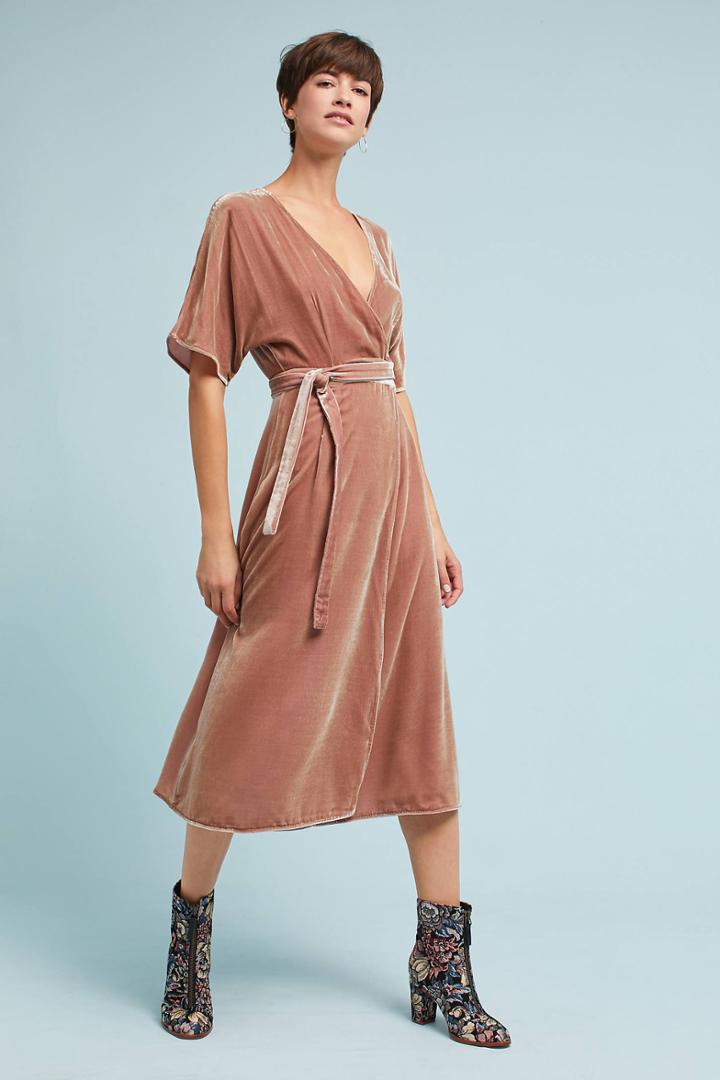 Seen Worn Kept Taia Velvet Wrap Dress