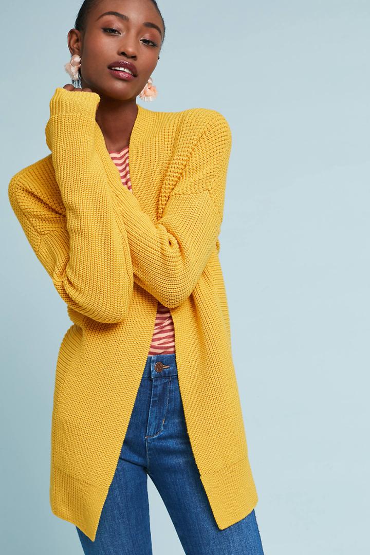 Needle Waffled Wool Cardigan
