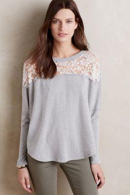 Everleigh Heathered Lace Tee