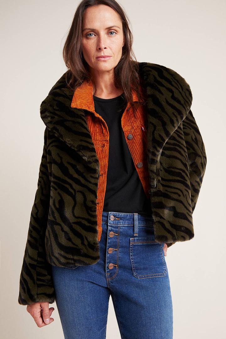 Sanctuary Zebra Faux Fur Jacket