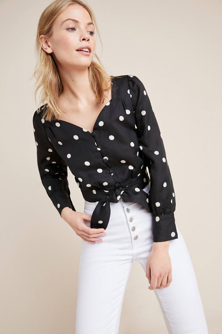 Moon River Padme Polka Dot Blouse