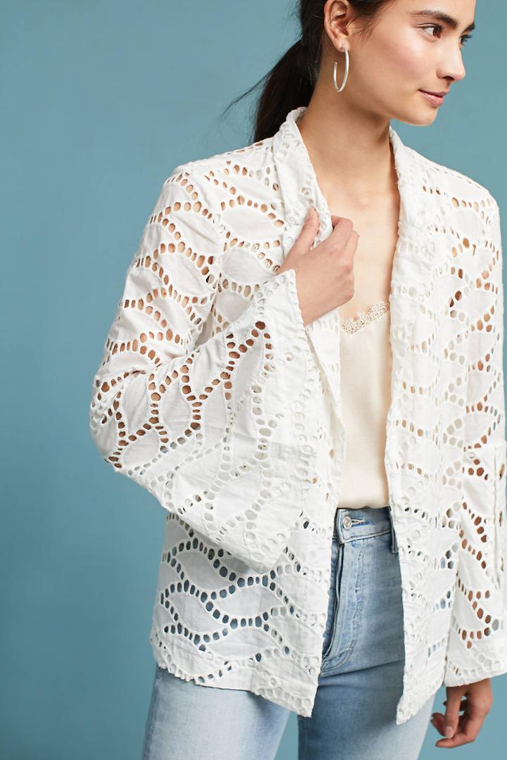 Ett:twa Flounced Eyelet Blazer