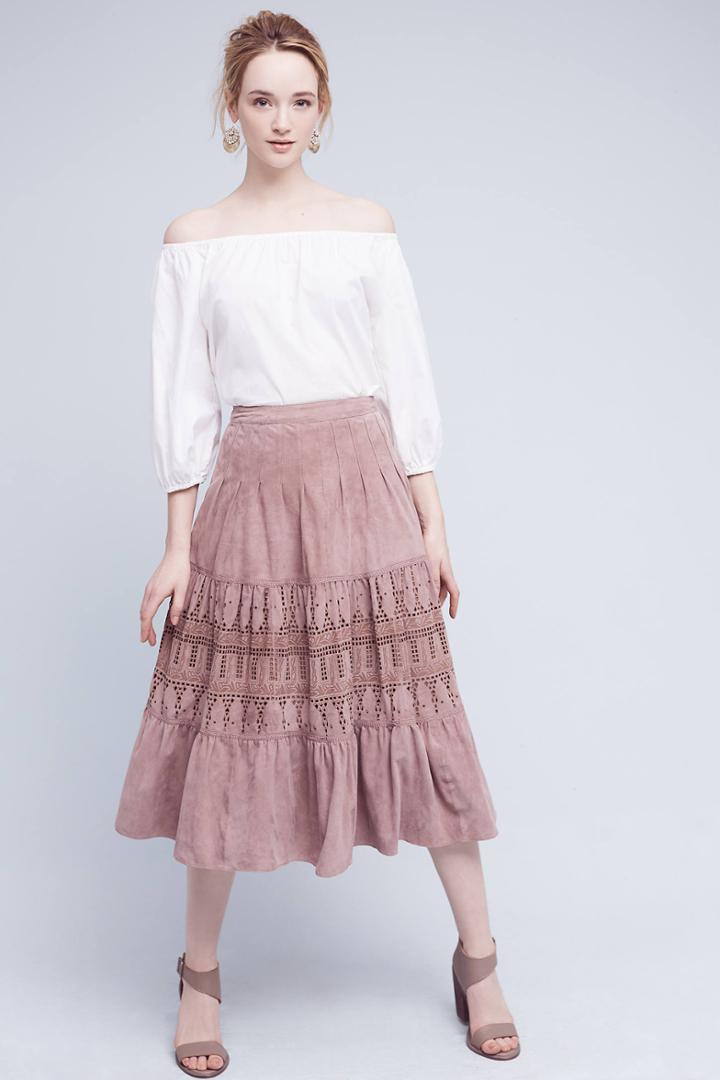 Floreat Aldane Suede Midi Skirt