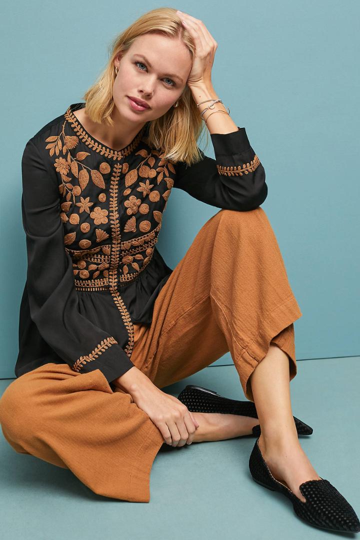 Stella Forest Zola Embroidered Peasant Blouse