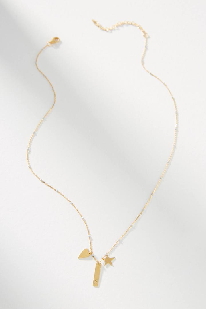 Anthropologie Monogram Charm Necklace