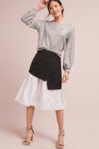 Dolan Left Coast Pleated-sleeve Metallic Pullover