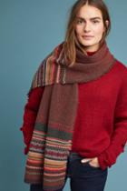 Anthropologie Alpine Fair Isle Wool Scarf