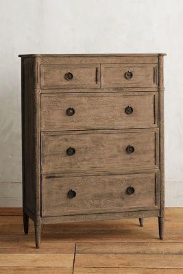 Anthropologie Washed Wood Five-drawer Dresser