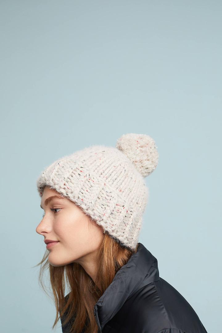 Anthropologie Fawna Pommed Beanie
