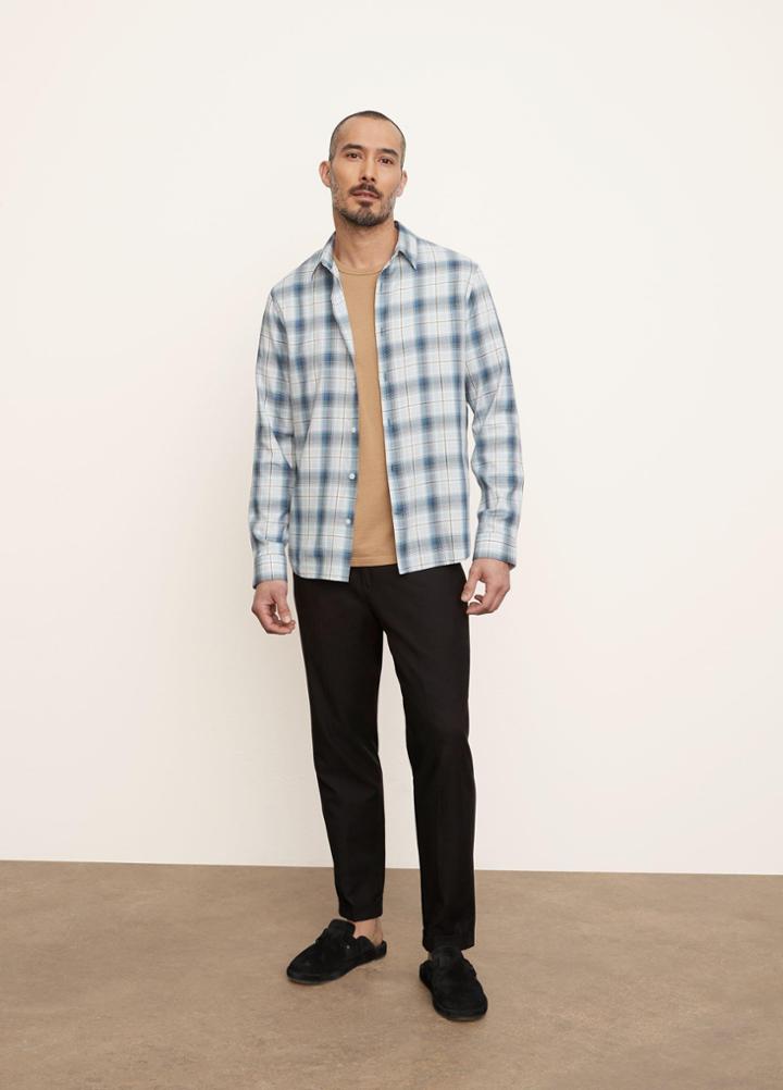 Vince Seaside Plaid Long Sleeve Shirt