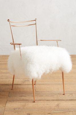 Anthropologie Shag Puff Dressing Chair