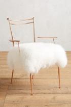 Anthropologie Shag Puff Dressing Chair