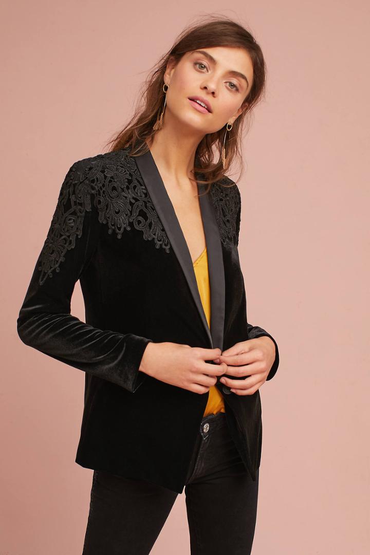 Bailey 44 Embroidered Velvet Blazer