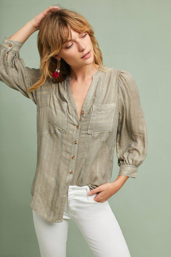 Akemi + Kin Itzel Metallic Buttondown