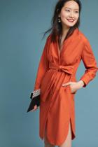 Anthropologie Poplin Tie-front Dress