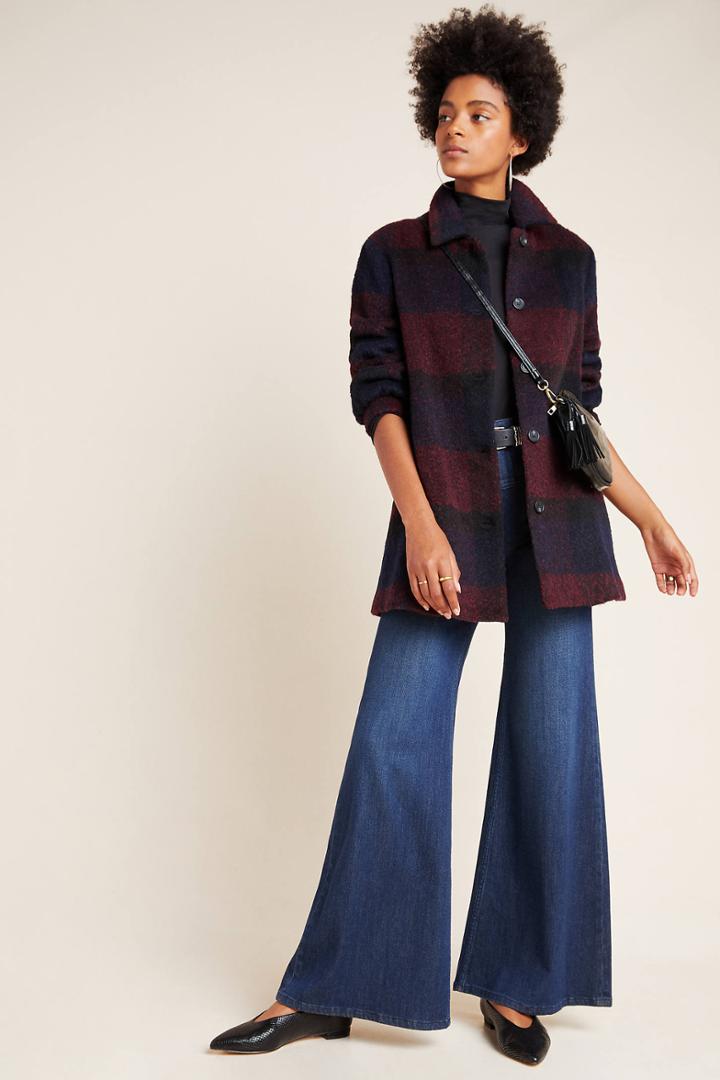 Velvet By Graham & Spencer Kourtney Plaid Sweater Coat