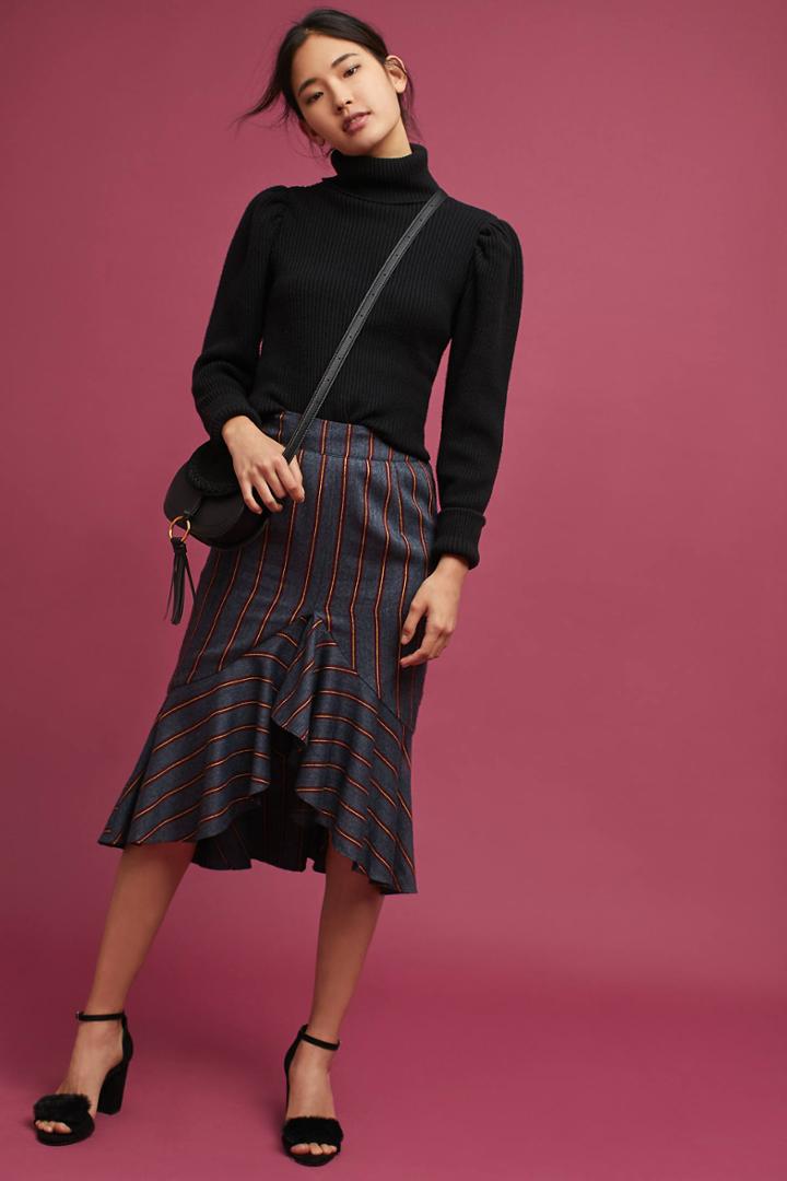 Moon River Plaid High-low Skirt