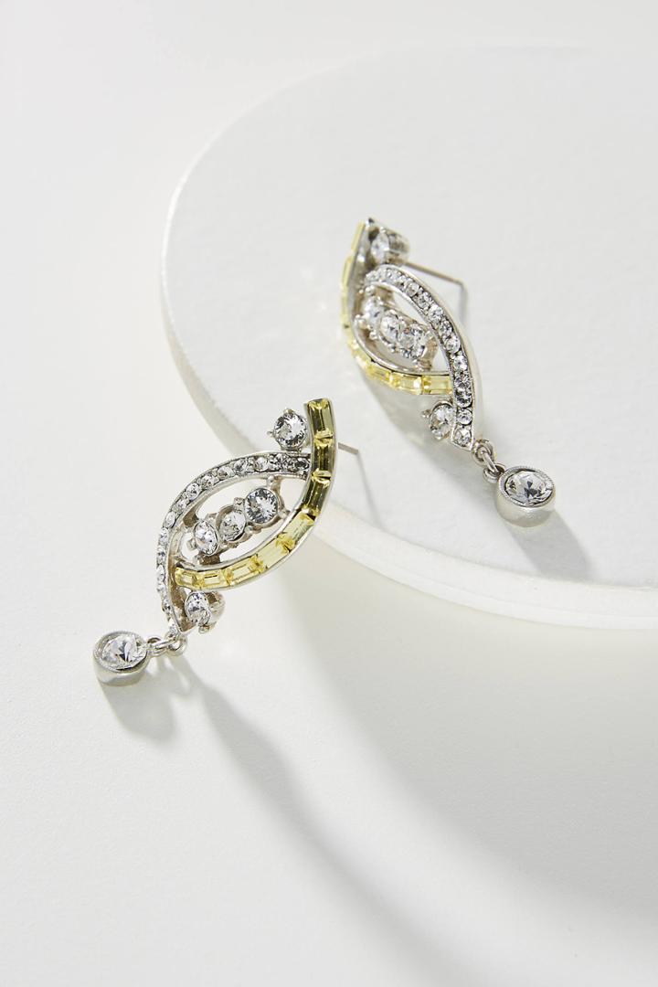 Ben-amun Crystal Curve Drop Earrings