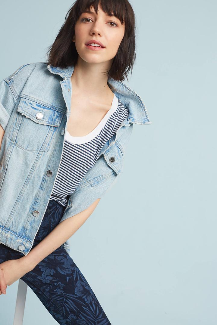 Current/elliott Rolled-sleeve Trucker Jacket