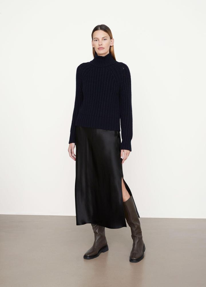 Vince Wool And Cashmere Textured Turtleneck Sweater