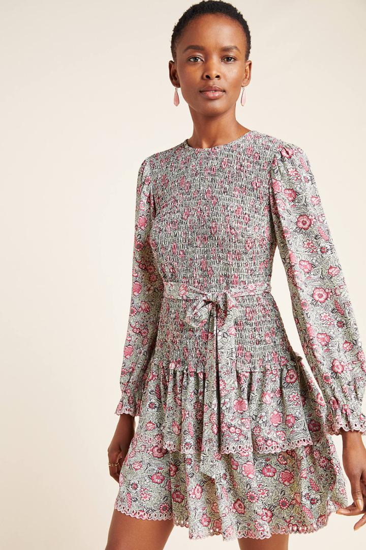 Rebecca Taylor Smocked Mini Dress