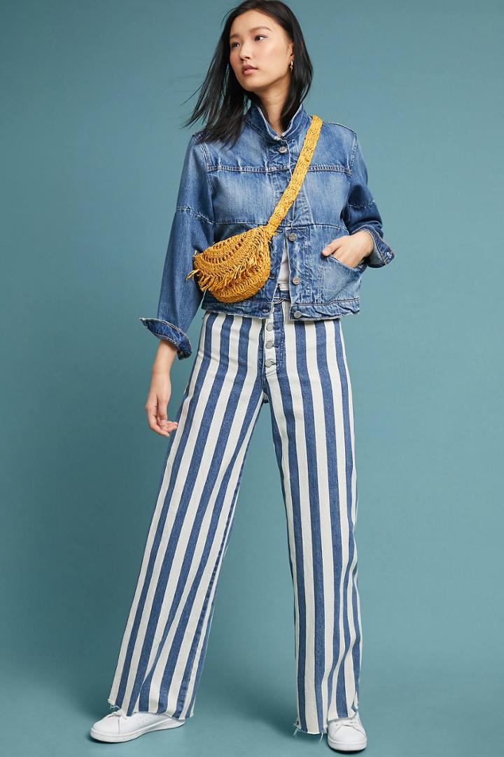 Boyish The Charley Ultra High-rise Striped Wide-leg Jeans