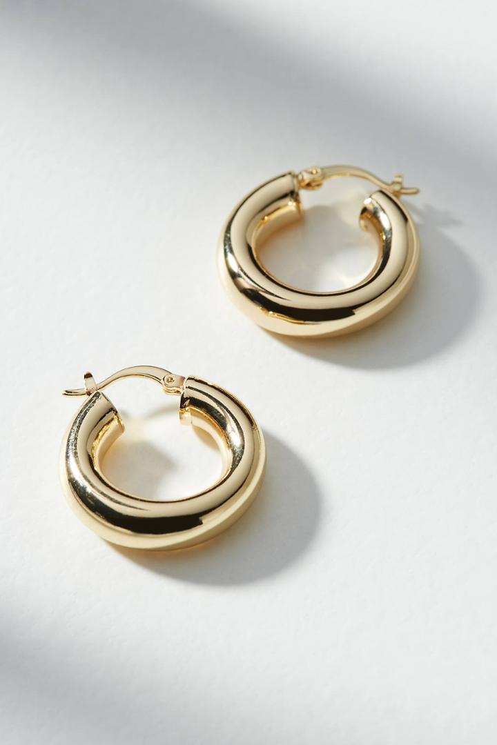 Anthropologie Tubular Hugger Hoop Earrings