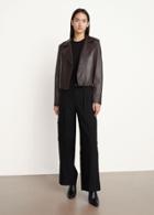 Vince Classic Leather Zip Front Jacket