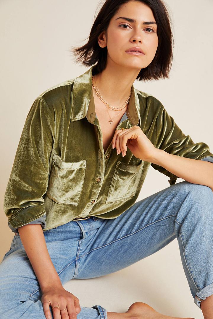 Maeve Karina Velvet Buttondown