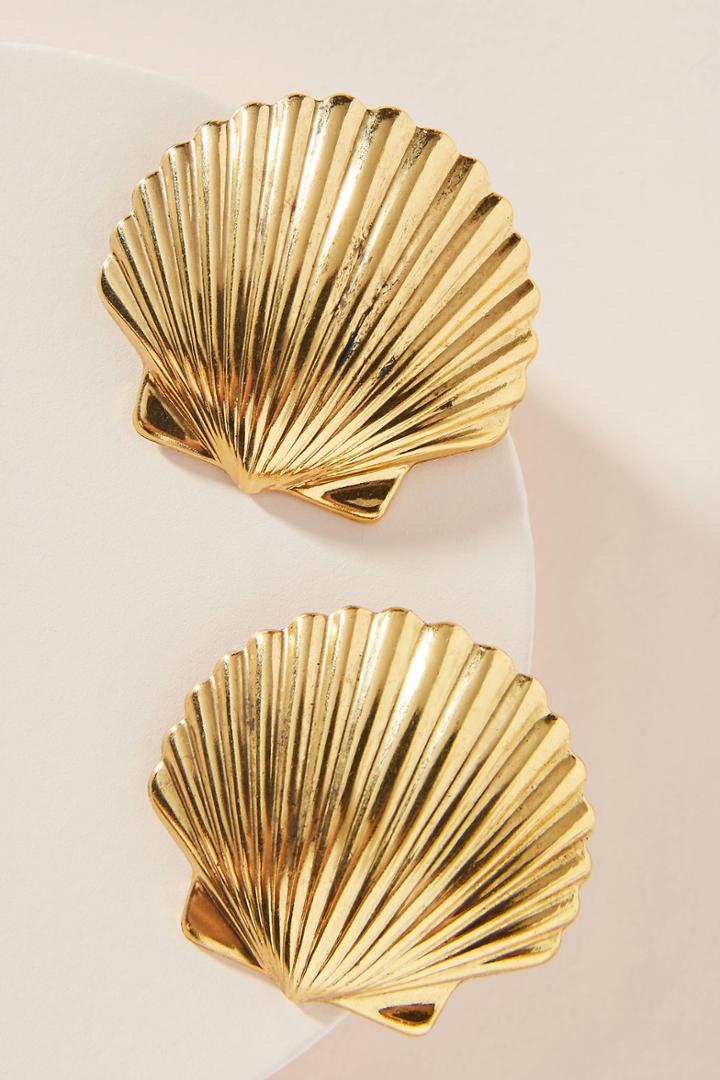 Jennifer Behr Madeline Shell Clip-on Earrings