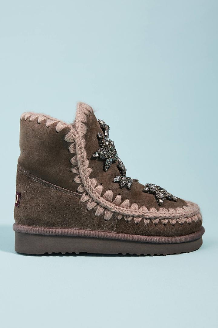 Mou Crystal Stars Shearling-lined Boots