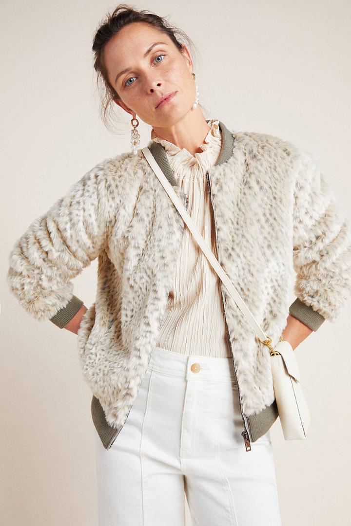 Skies Are Blue Tatiana Faux Fur Bomber Jacket