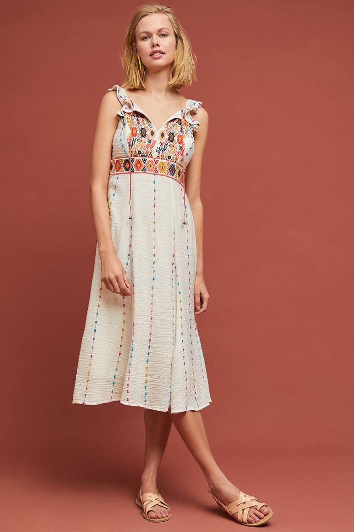 Maeve Llama Embroidered Dress