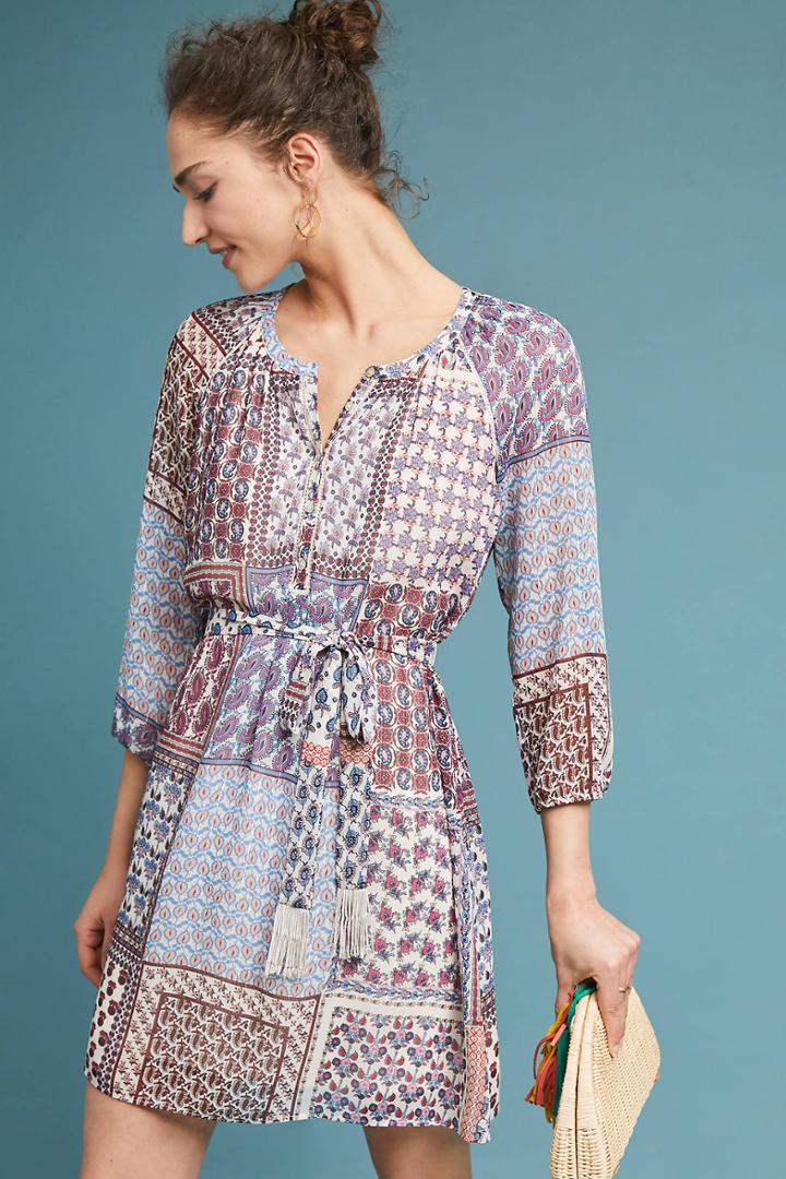 Daniel Rainn Patchwork Shirtdress