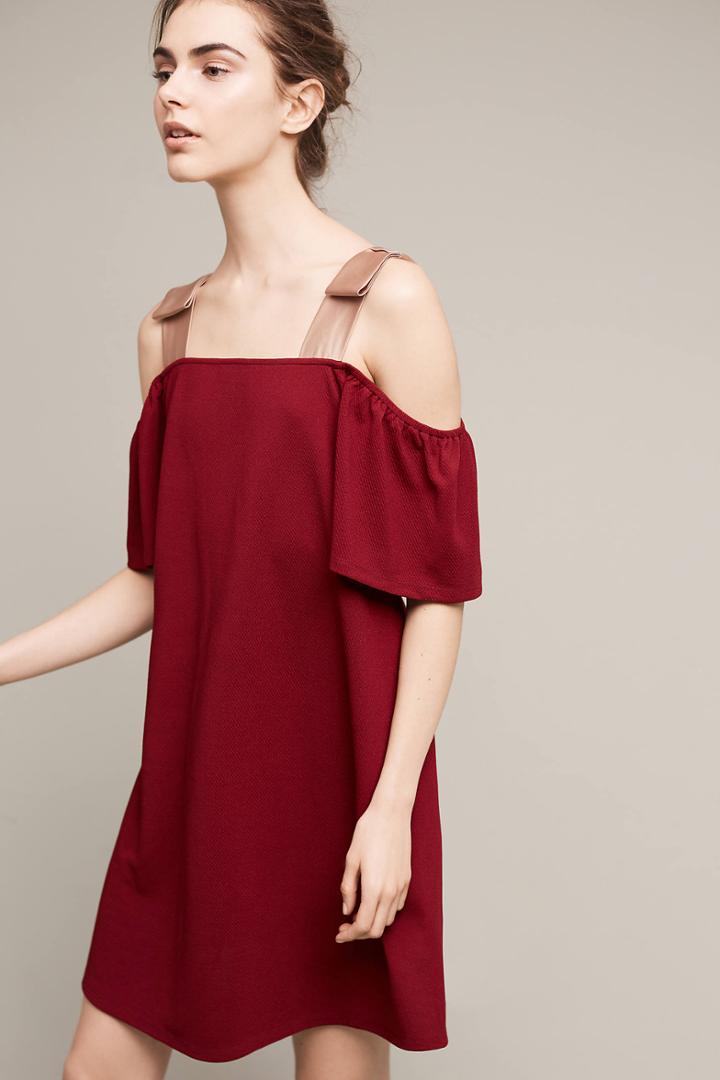 Sunday In Brooklyn Bowed Open-shoulder Tunic Dress