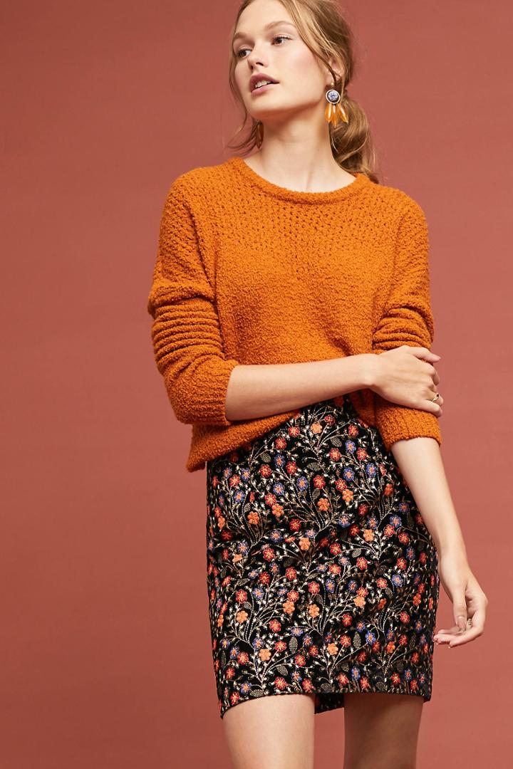 Endless Rose Embroidered Velvet Mini Skirt