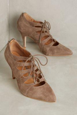 Corso Como Cocktail Heels Taupe Kid Suede