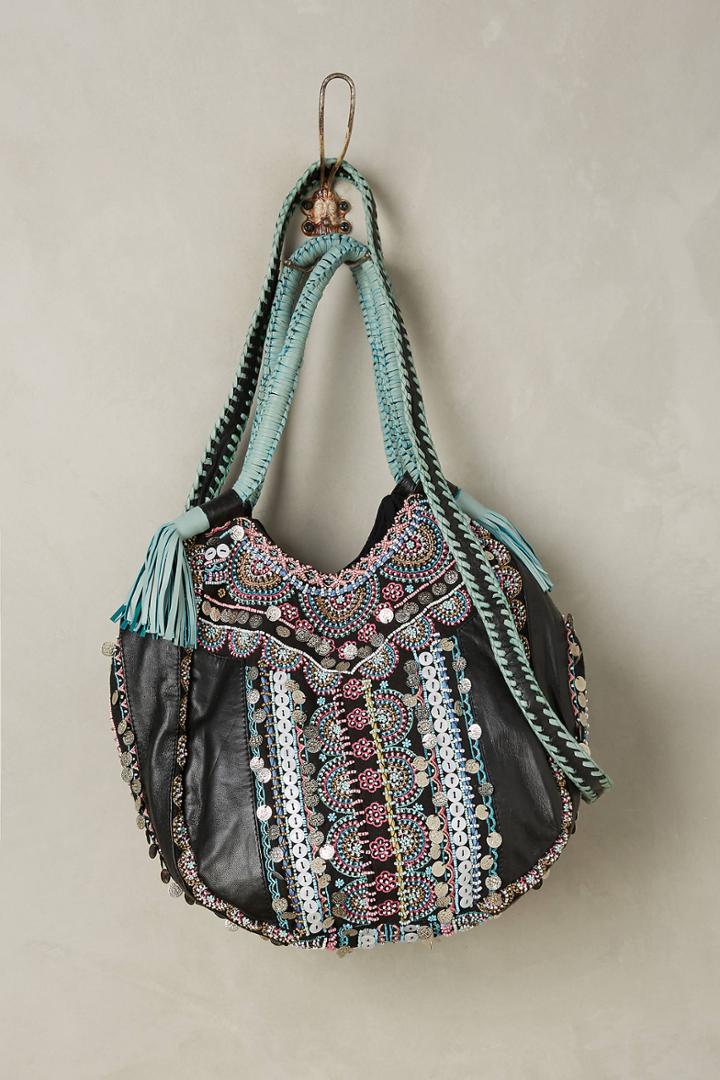 Anthropologie Embellished Jazmin Tote