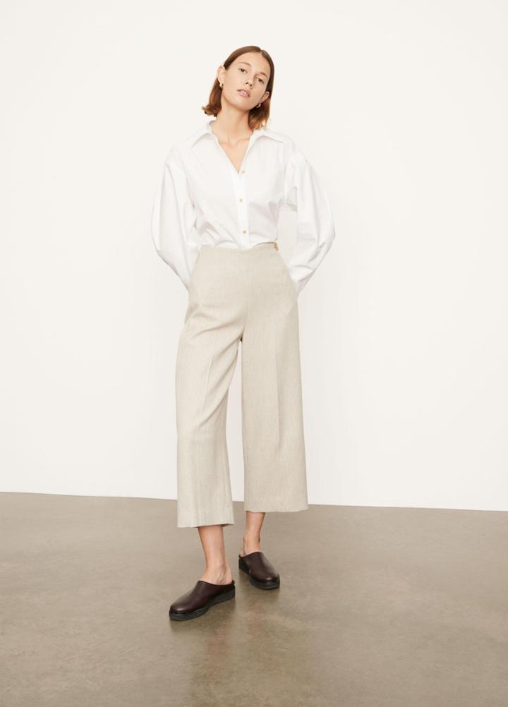 Vince Side Button Crop Wide Pant