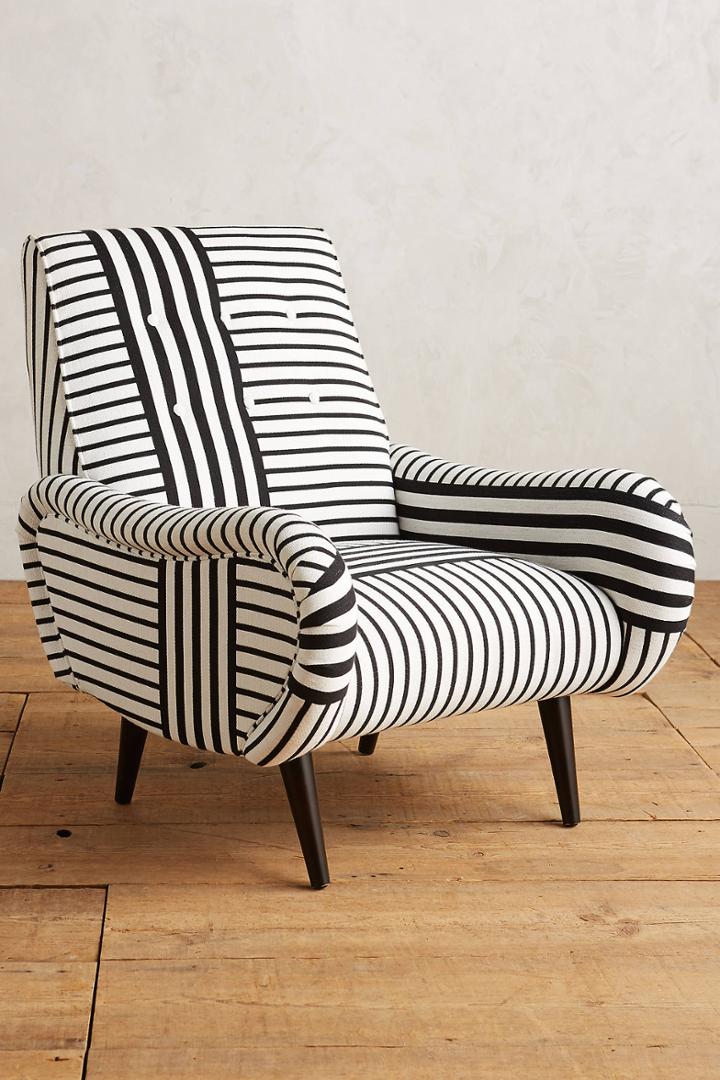 Anthropologie Banded Stripe Losange Chair